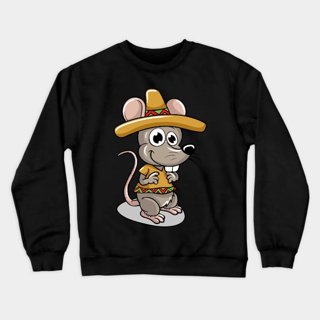 Cute Mexican Mouse Crewneck Sweatshirt by LetsBeginDesigns